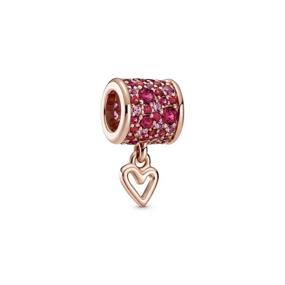 Authentic Pandora Pavé Freehand Heart
Barrel Rose Gold Dangle Charm New in Box - Picture 3 of 3